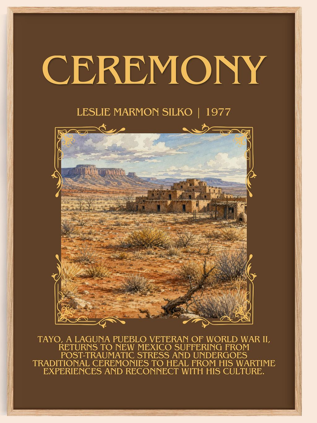 Ceremony Minimalist Book Poster by Leslie Marmon Silko – book poster