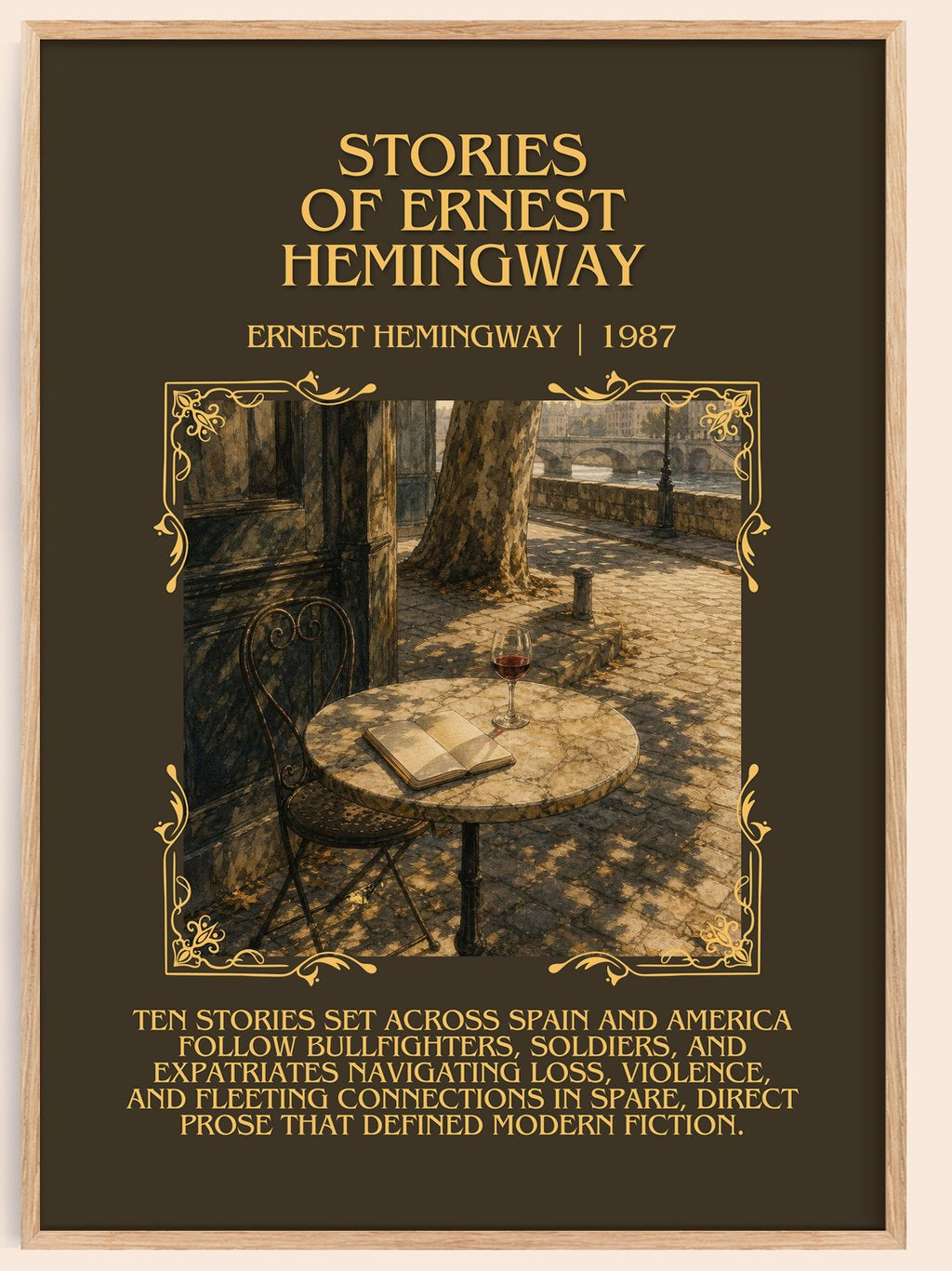 Stories of Ernest Hemingway Minimalist Book Poster by Ernest Hemingway – book poster