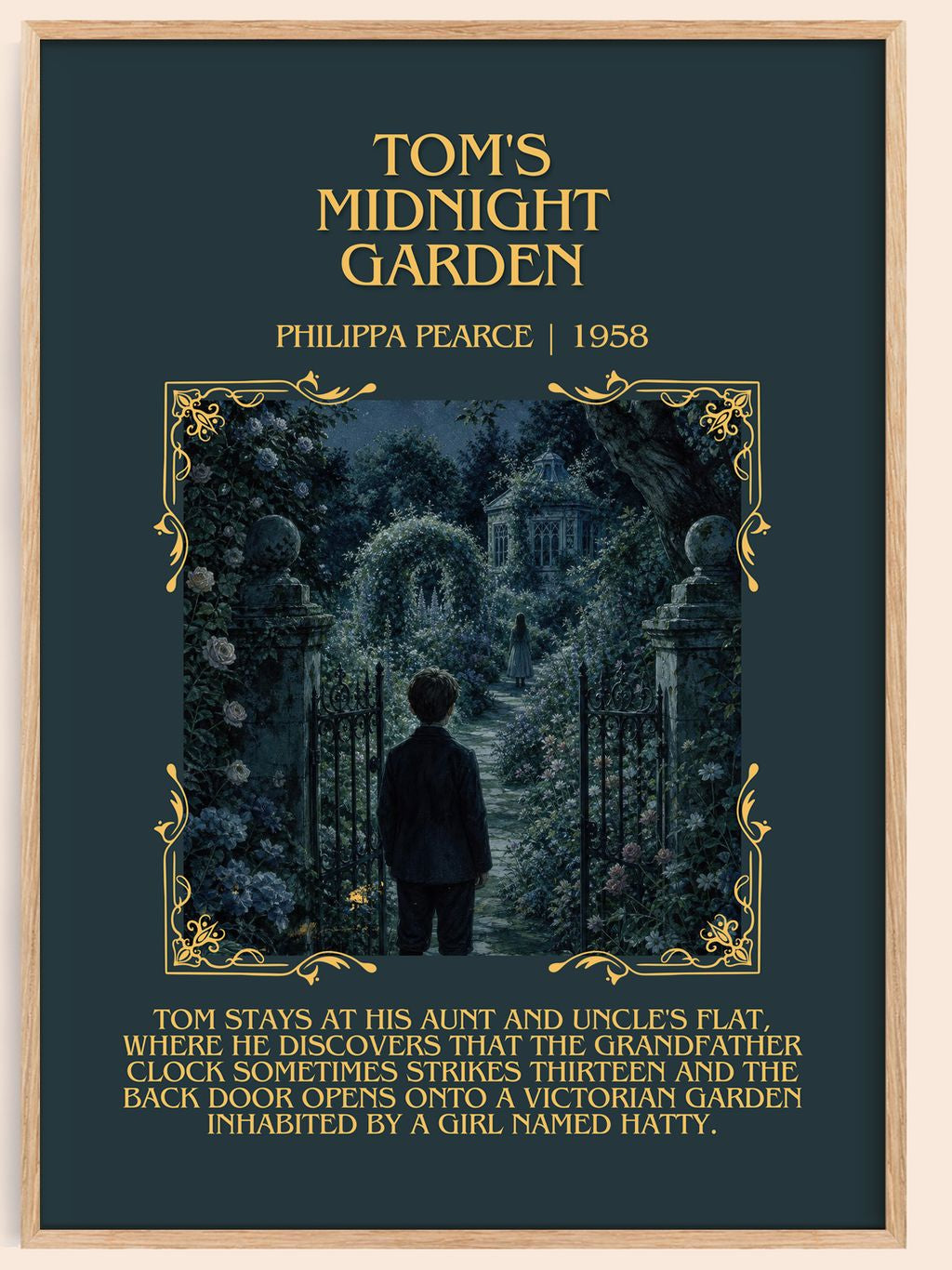 Tom's Midnight Garden Minimalist Book Poster by Philippa Pearce – book poster