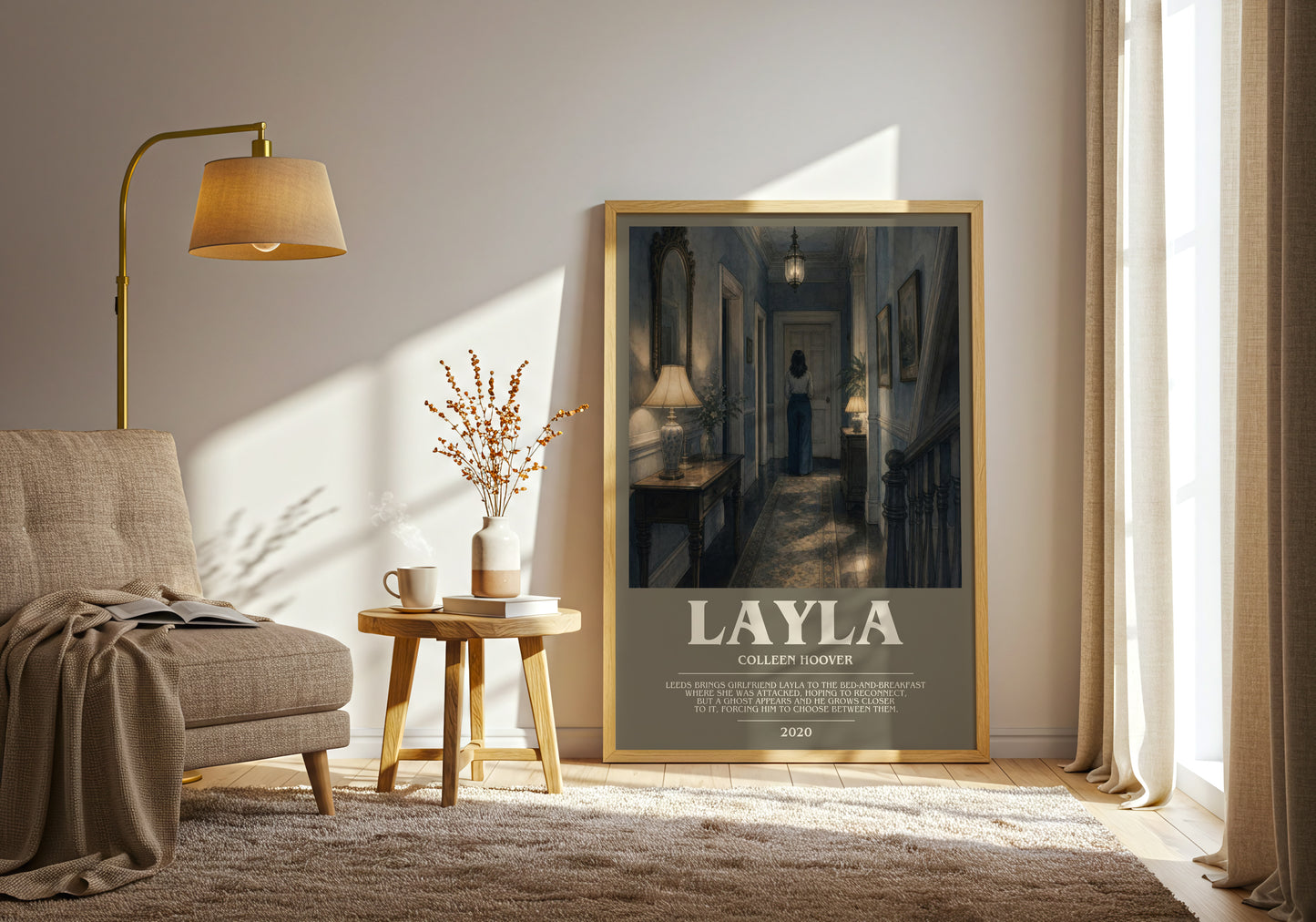 Layla bookish print on bookshelf – Colleen Hoover fan gift