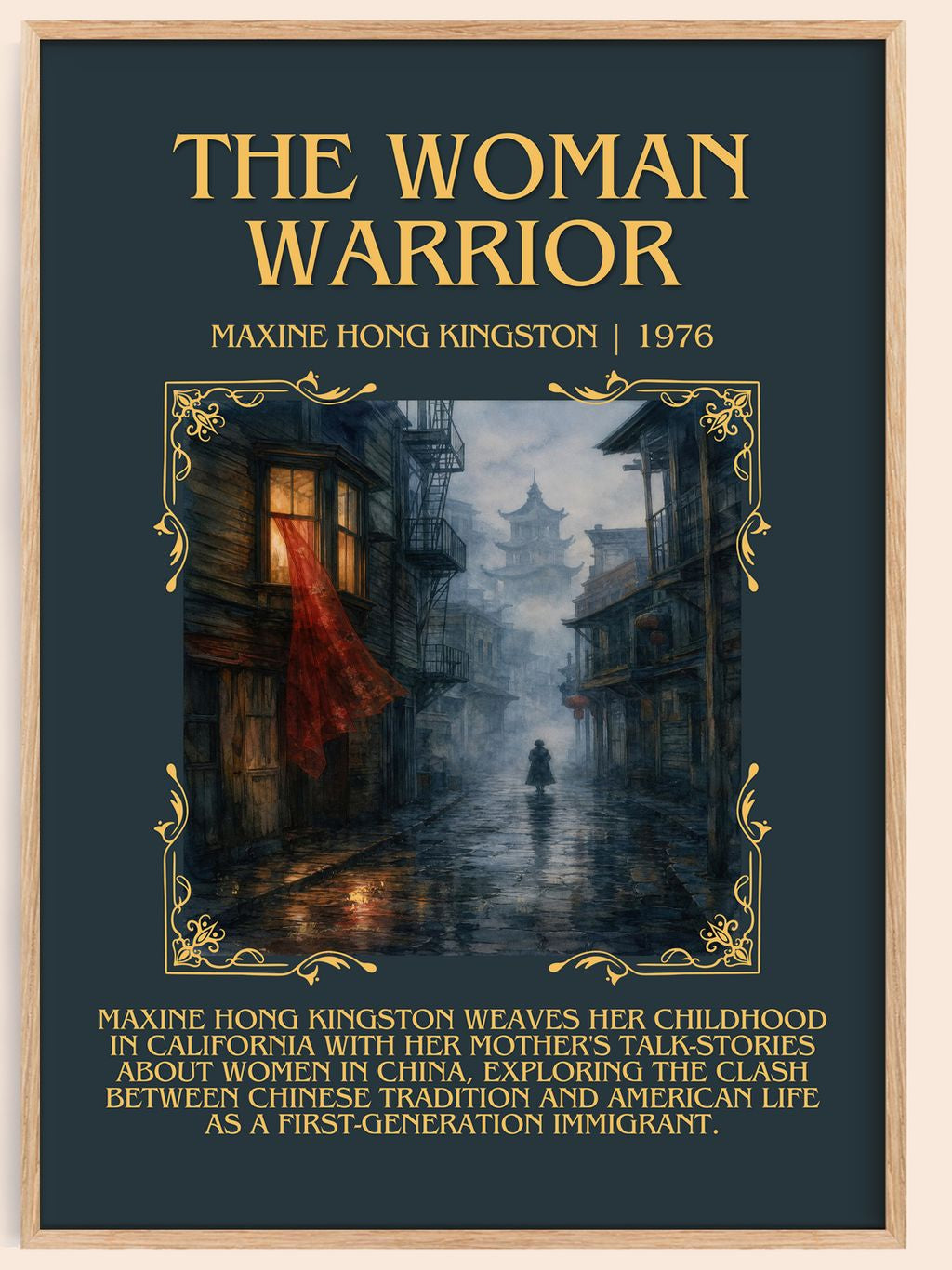 The Woman Warrior Minimalist Book Poster by Maxine Hong Kingston – book poster