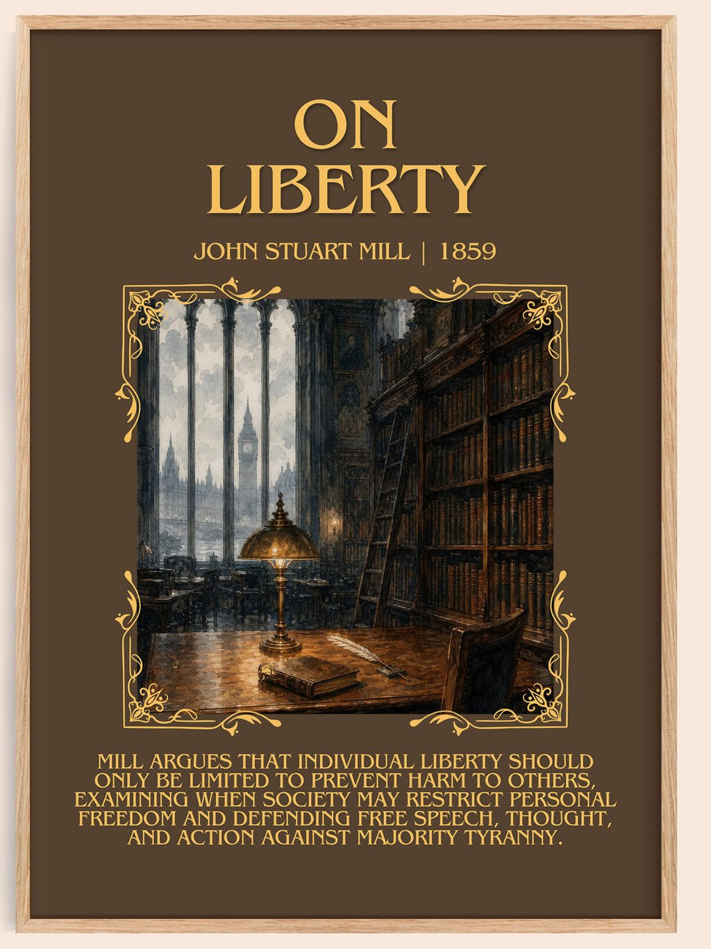 On Liberty Minimalist Book Poster by John Stuart Mill – book poster