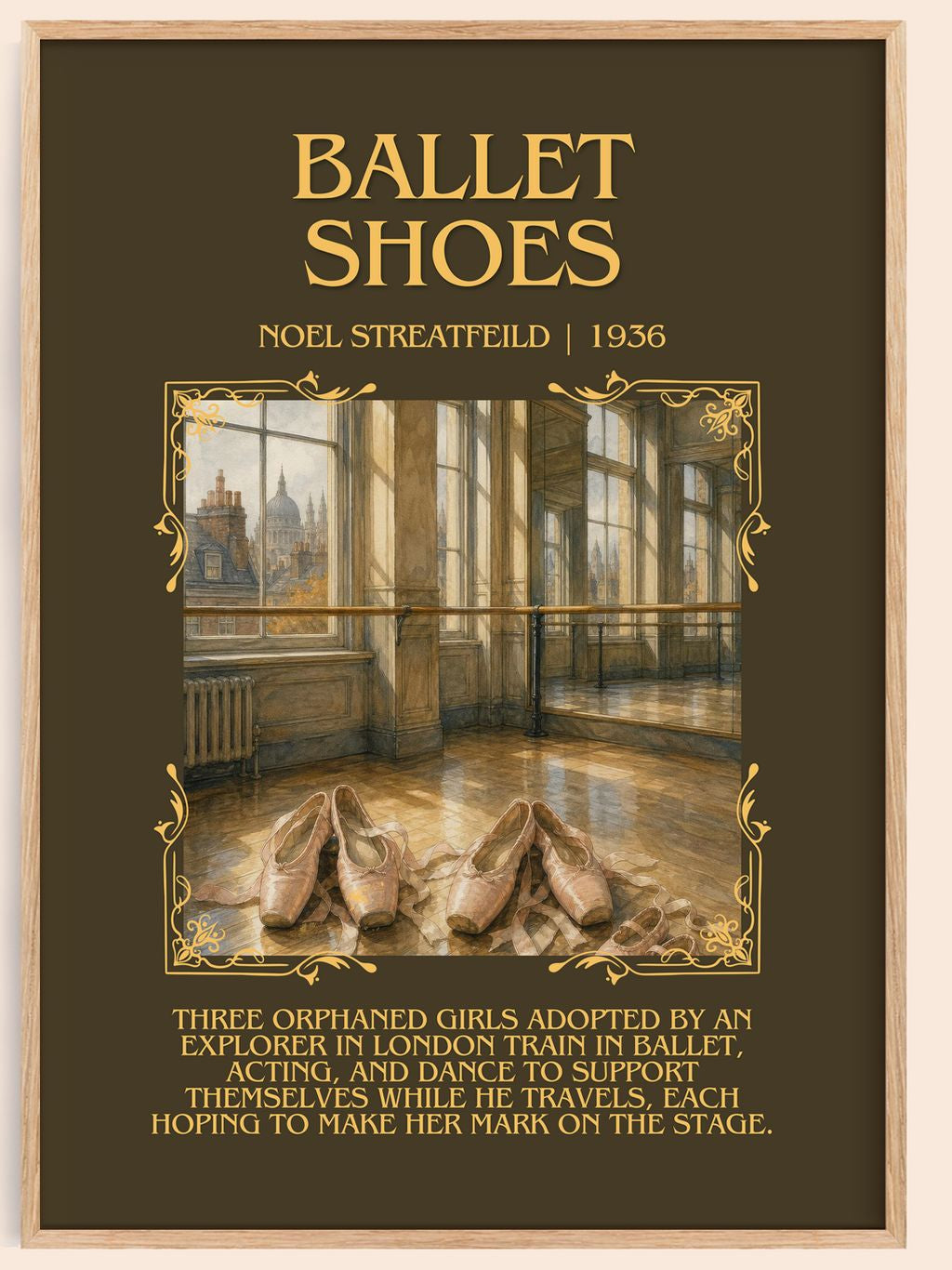 Ballet Shoes Minimalist Book Poster by Noel Streatfeild – book poster