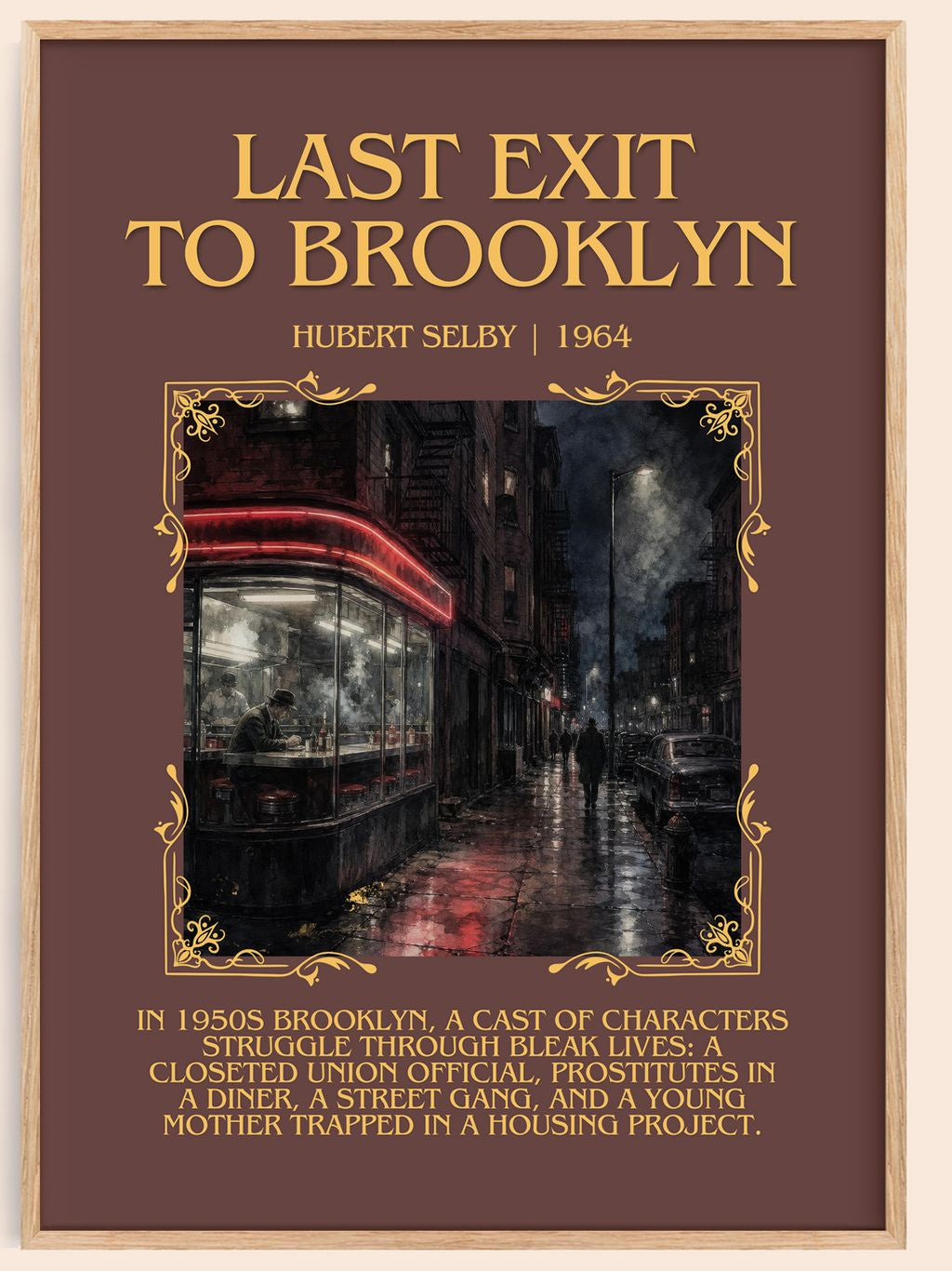 Last Exit to Brooklyn Minimalist Book Poster by Hubert Selby – book poster