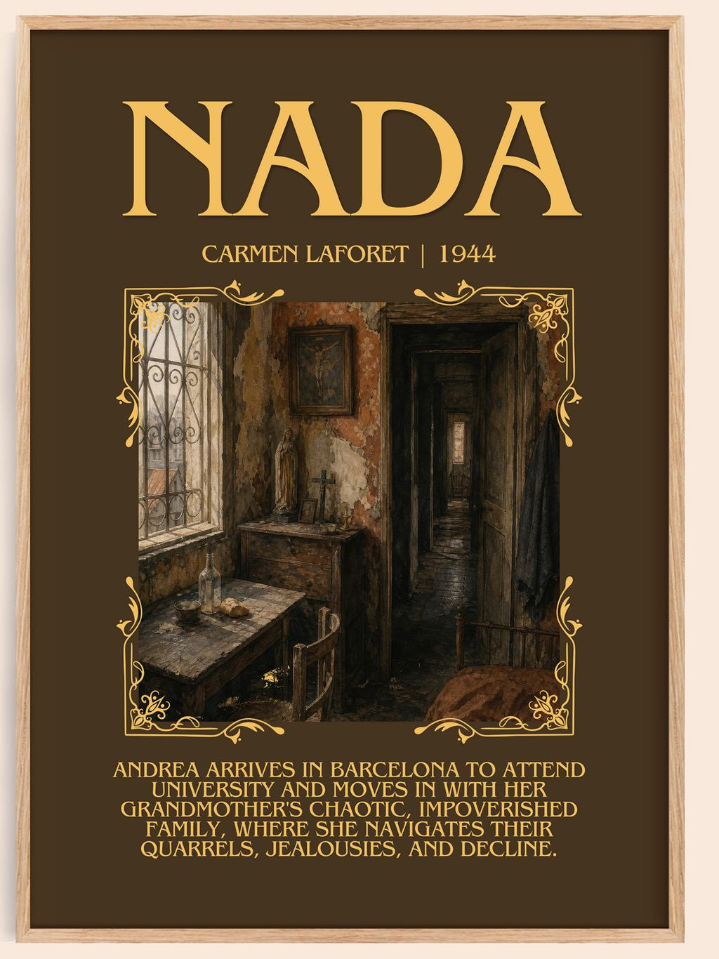 Nada Minimalist Book Poster by Carmen Laforet – book poster