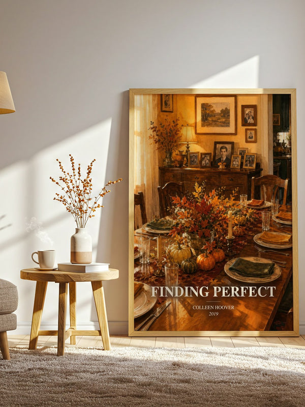 Finding Perfect watercolour print in frame leaning in hallway – young adult wall art