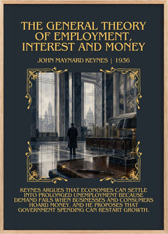 The General Theory of Employment, Interest and Money Minimalist Book Poster by John Maynard Keynes