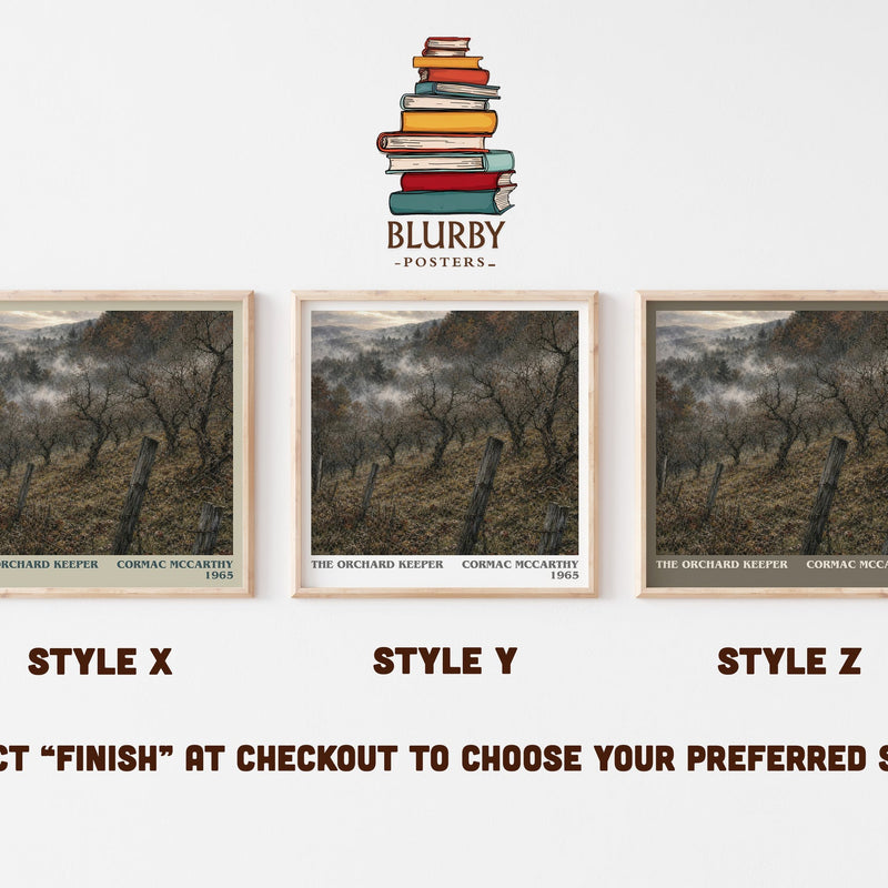 The Orchard Keeper literary print in frame leaning in hallway – literary fiction wall art