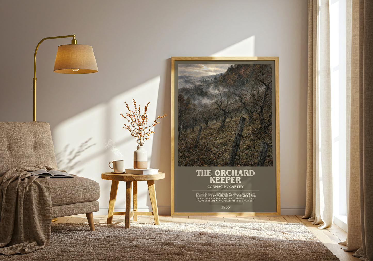 The Orchard Keeper bookish print on bookshelf – Cormac Mccarthy fan gift