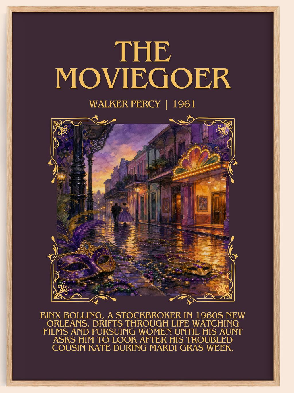 The Moviegoer Minimalist Book Poster by Walker Percy – book poster
