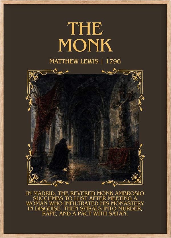 The Monk Minimalist Book Poster by Matthew Lewis