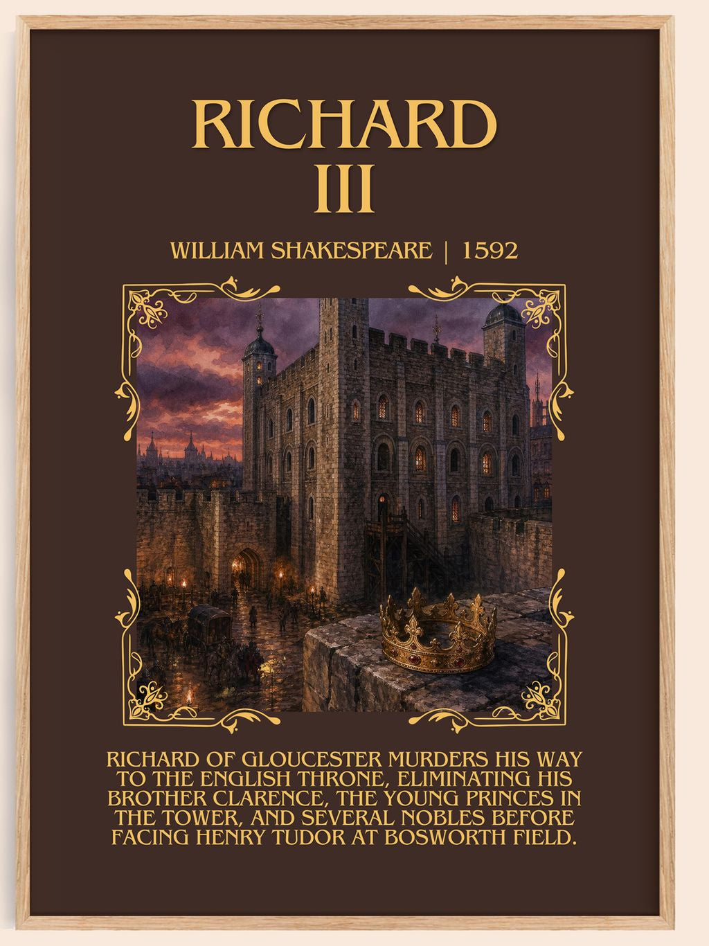 Richard III Minimalist Book Poster by William Shakespeare – book poster