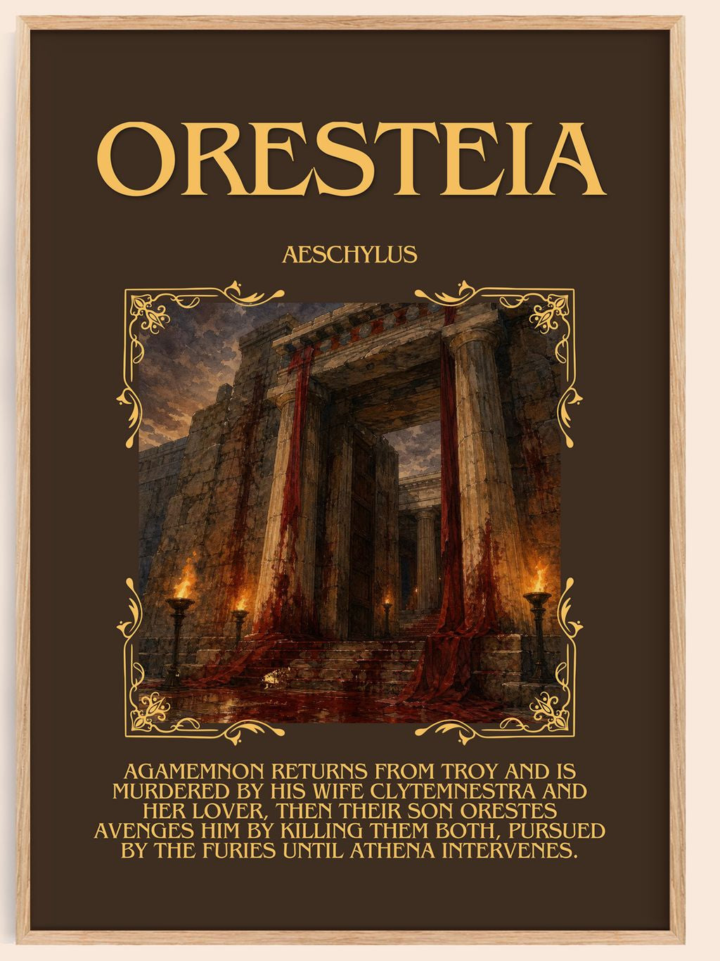Oresteia Minimalist Book Poster by Aeschylus – book poster