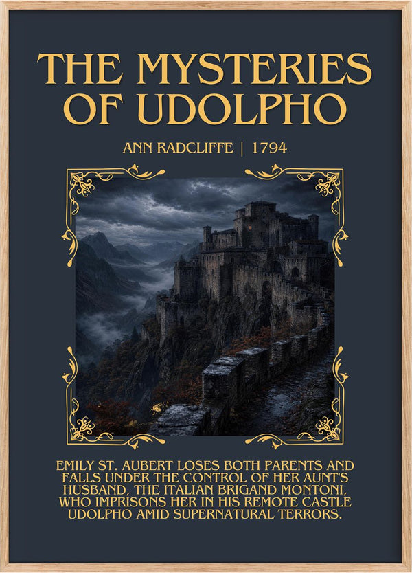The Mysteries of Udolpho Minimalist Book Poster by Ann Radcliffe