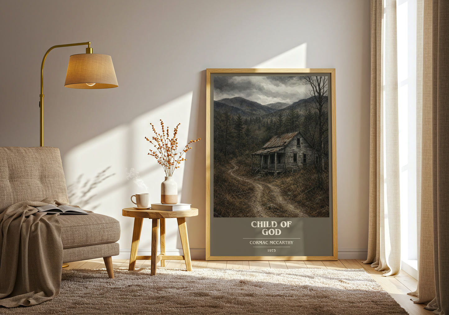 Child Of God book cover print on bookshelf – Cormac Mccarthy fan gift