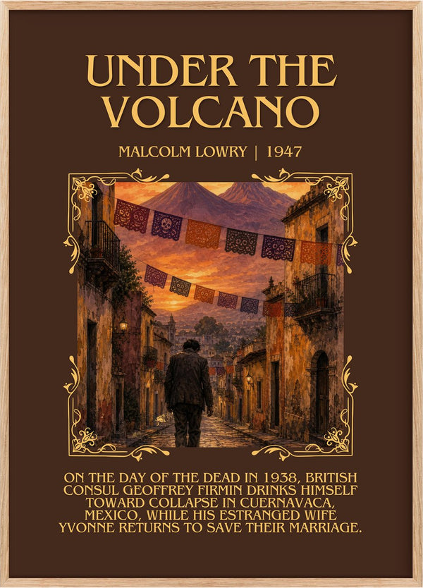 Under the Volcano Minimalist Book Poster by Malcolm Lowry