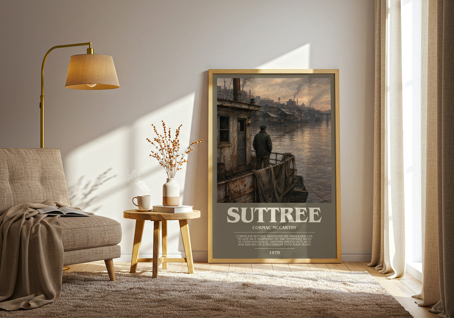 Suttree bookish print on bookshelf – Cormac Mccarthy fan gift
