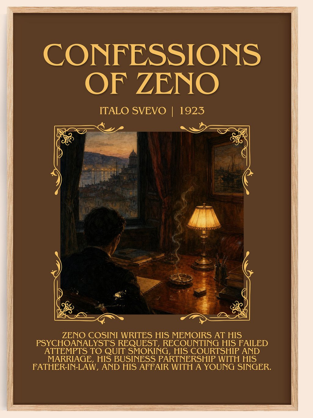 Confessions of Zeno Minimalist Book Poster by Italo Svevo – book poster