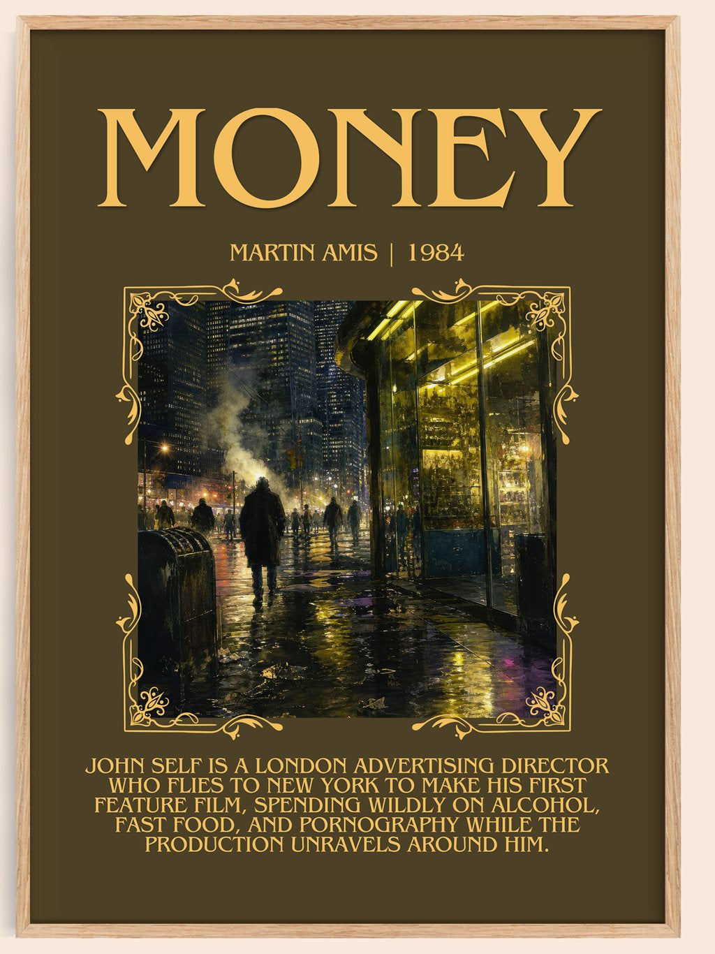 Money Minimalist Book Poster by Martin Amis – book poster