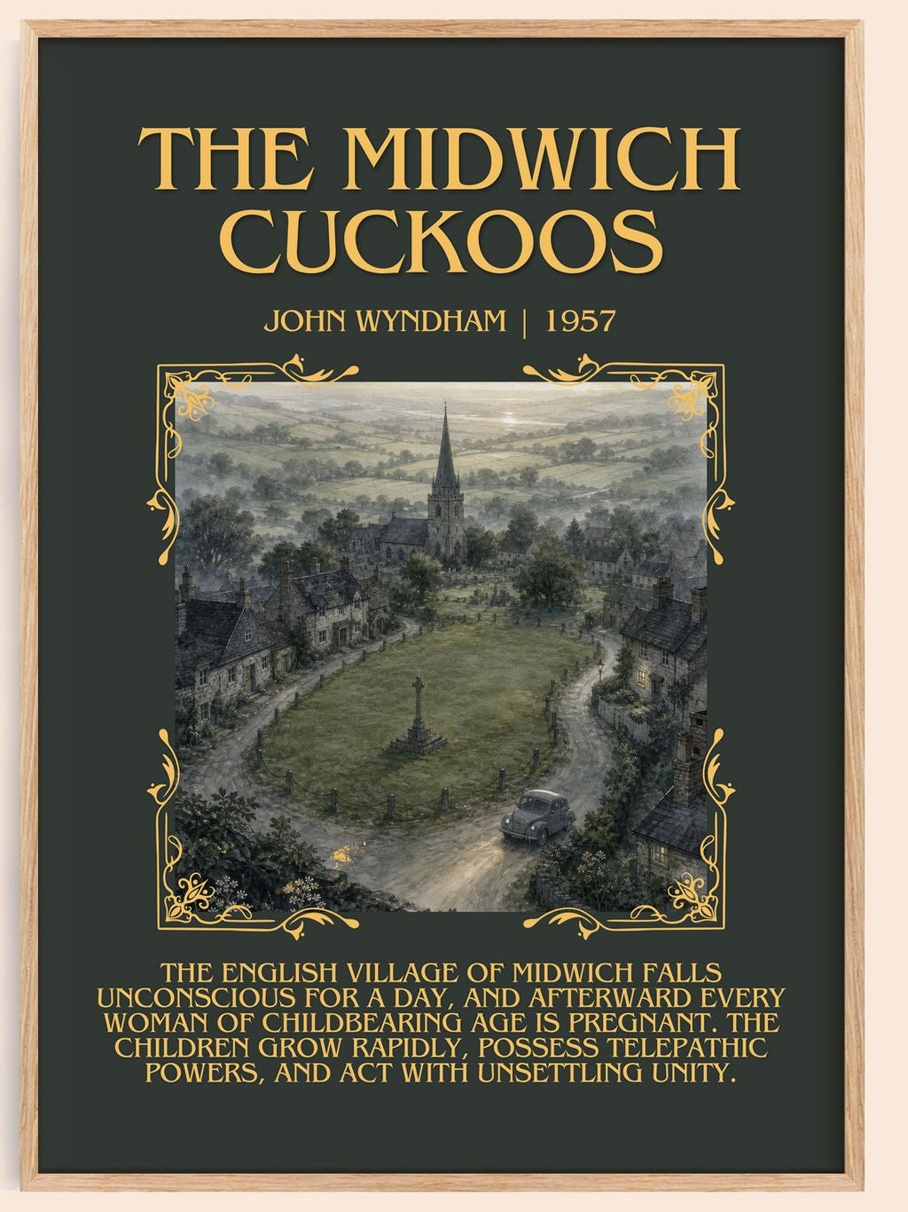 The Midwich Cuckoos Minimalist Book Poster by John Wyndham – book poster