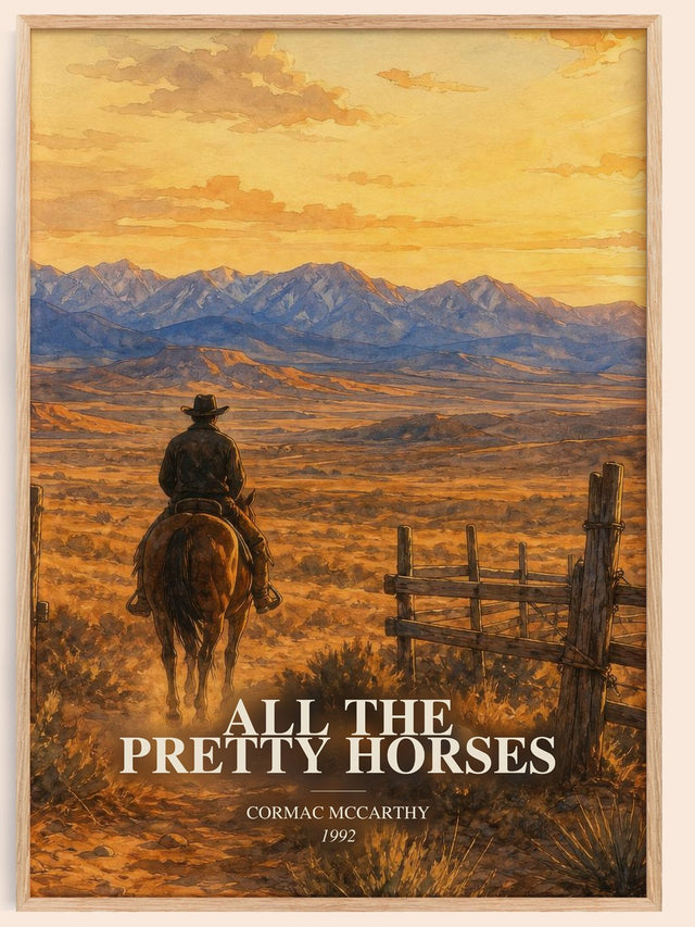 All The Pretty Horses Book Watercolour Illustration by Cormac Mccarthy