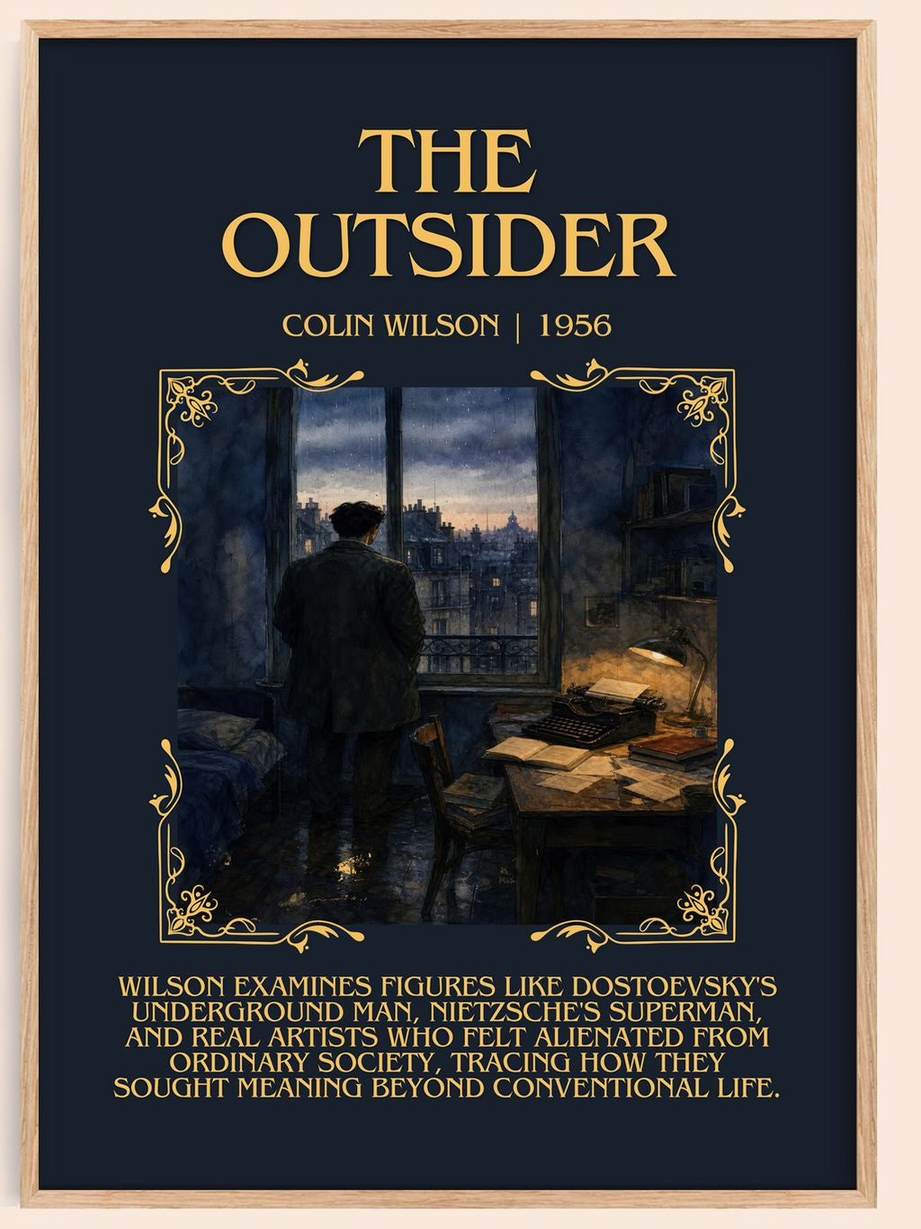 The Outsider Minimalist Book Poster by Colin Wilson – book poster