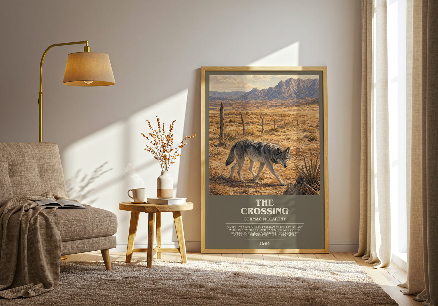 The Crossing bookish print on bookshelf – Cormac Mccarthy fan gift