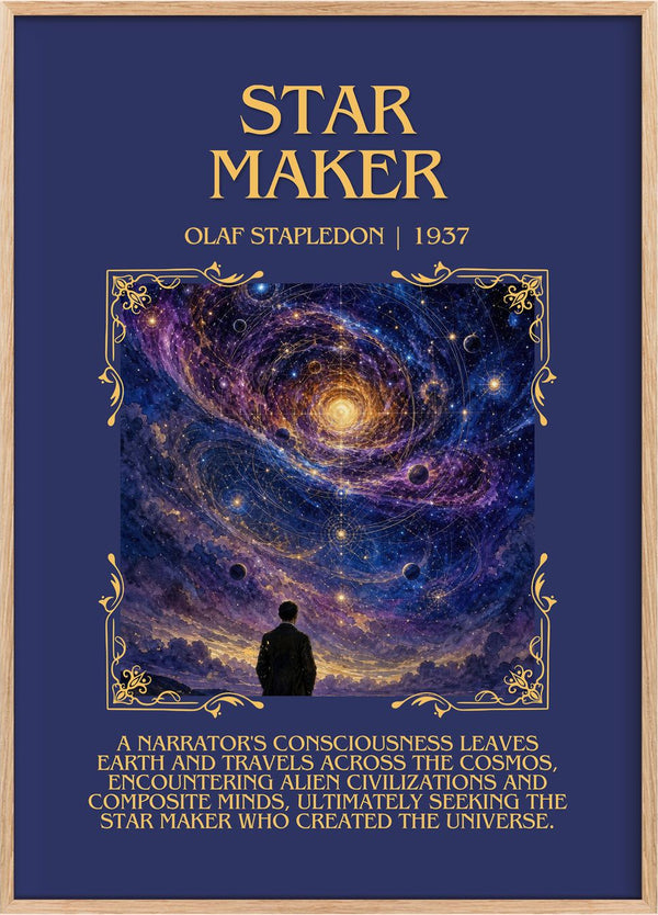 Star Maker Minimalist Book Poster by Olaf Stapledon