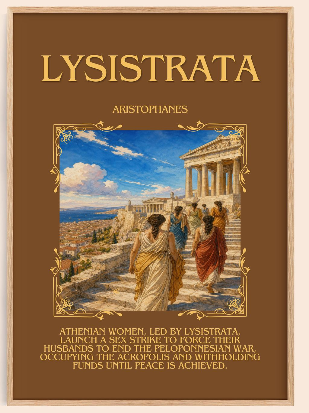 Lysistrata Minimalist Book Poster by Aristophanes – book poster