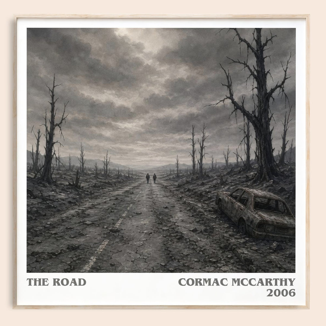 The Road literary book poster by Cormac Mccarthy – framed literary art print