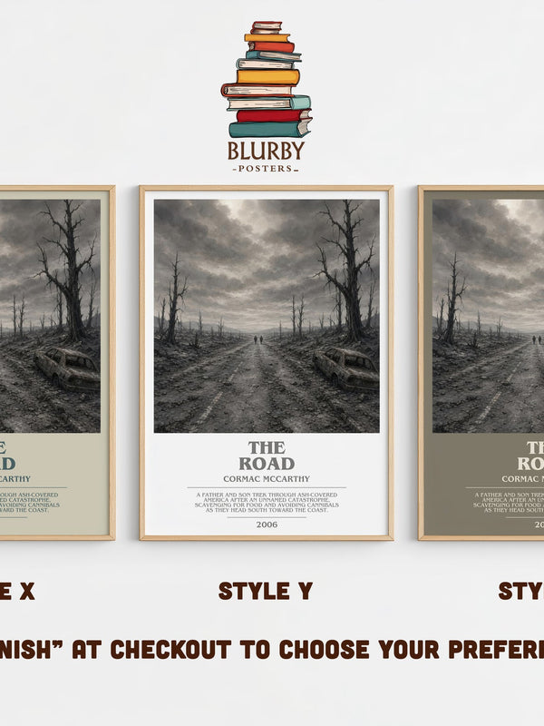 The Road bookish print in frame leaning in hallway – dystopian wall art