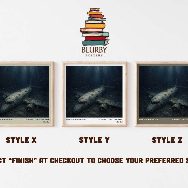 The Passenger literary print in frame leaning in hallway – literary fiction wall art