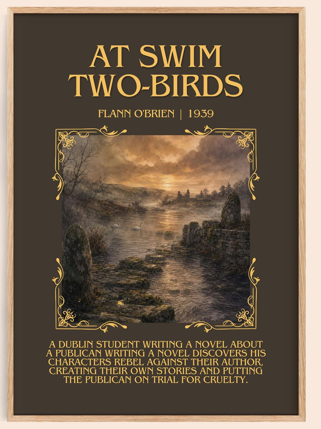 At Swim Two-Birds Minimalist Book Poster by Flann O'Brien – book poster