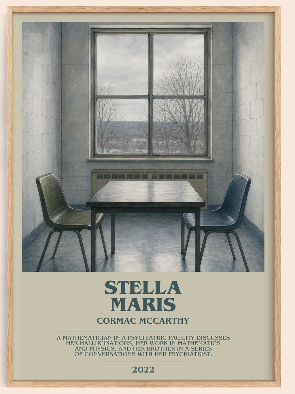 Stella Maris bookish book poster by Cormac Mccarthy – framed literary art print