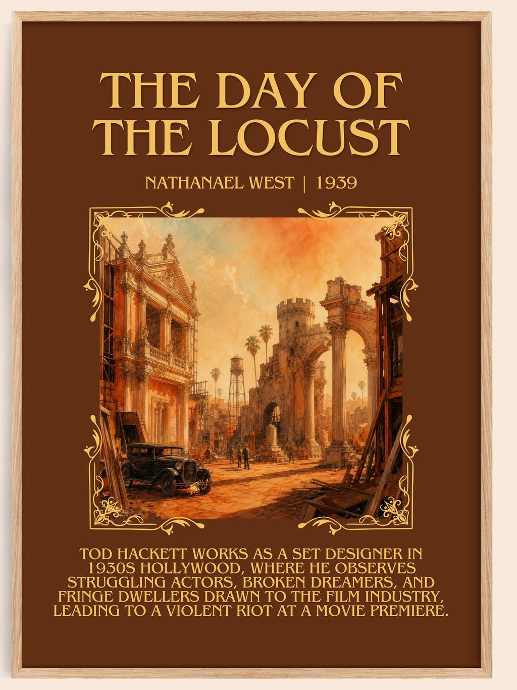 The Day of the Locust Minimalist Book Poster by Nathanael West – book poster