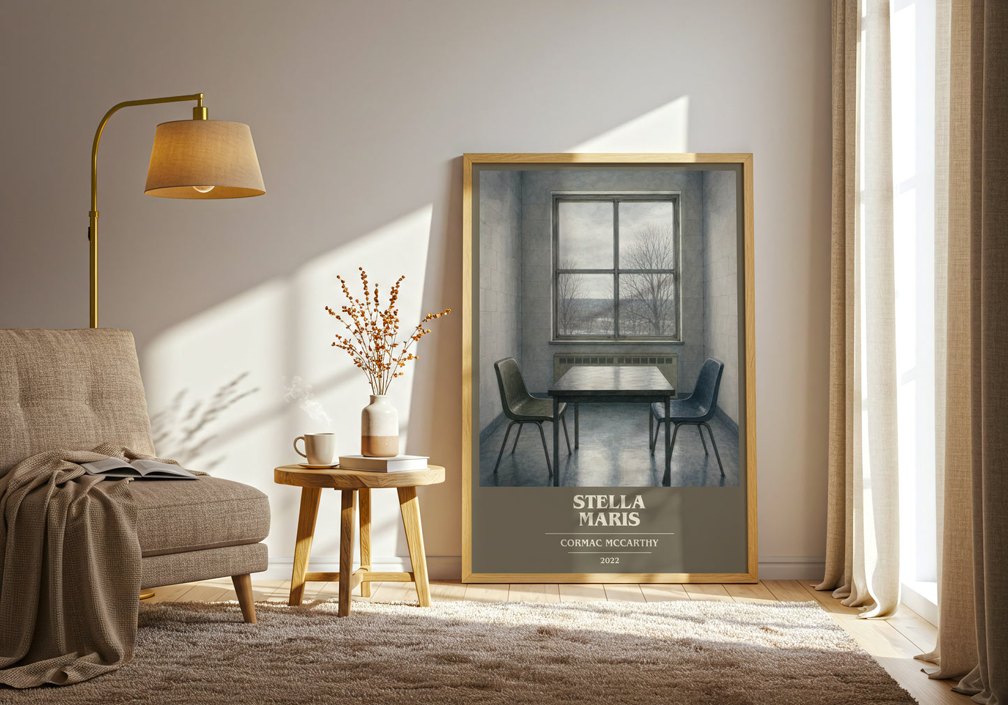 Stella Maris book cover print on bookshelf – Cormac Mccarthy fan gift