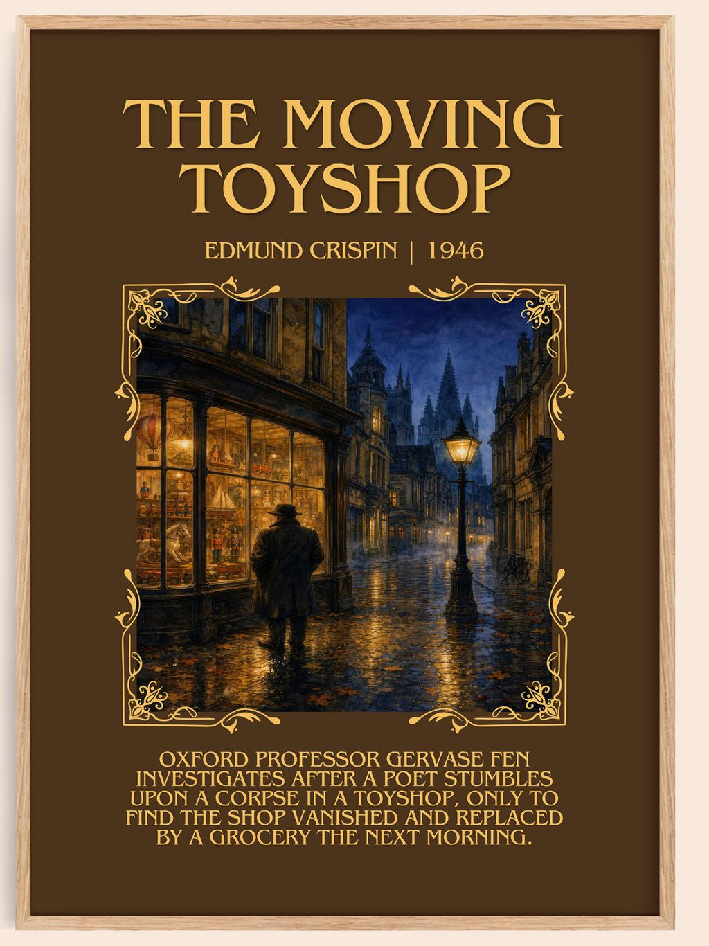The Moving Toyshop Minimalist Book Poster by Edmund Crispin – book poster