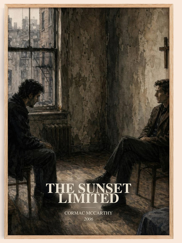 The Sunset Limited watercolour book poster by Cormac Mccarthy – framed literary art print