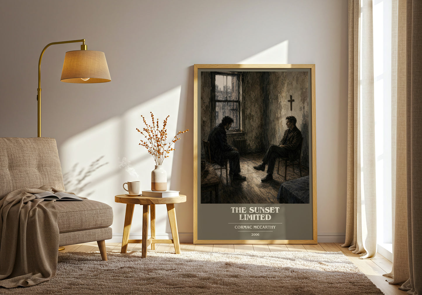 The Sunset Limited book cover print on bookshelf – Cormac Mccarthy fan gift