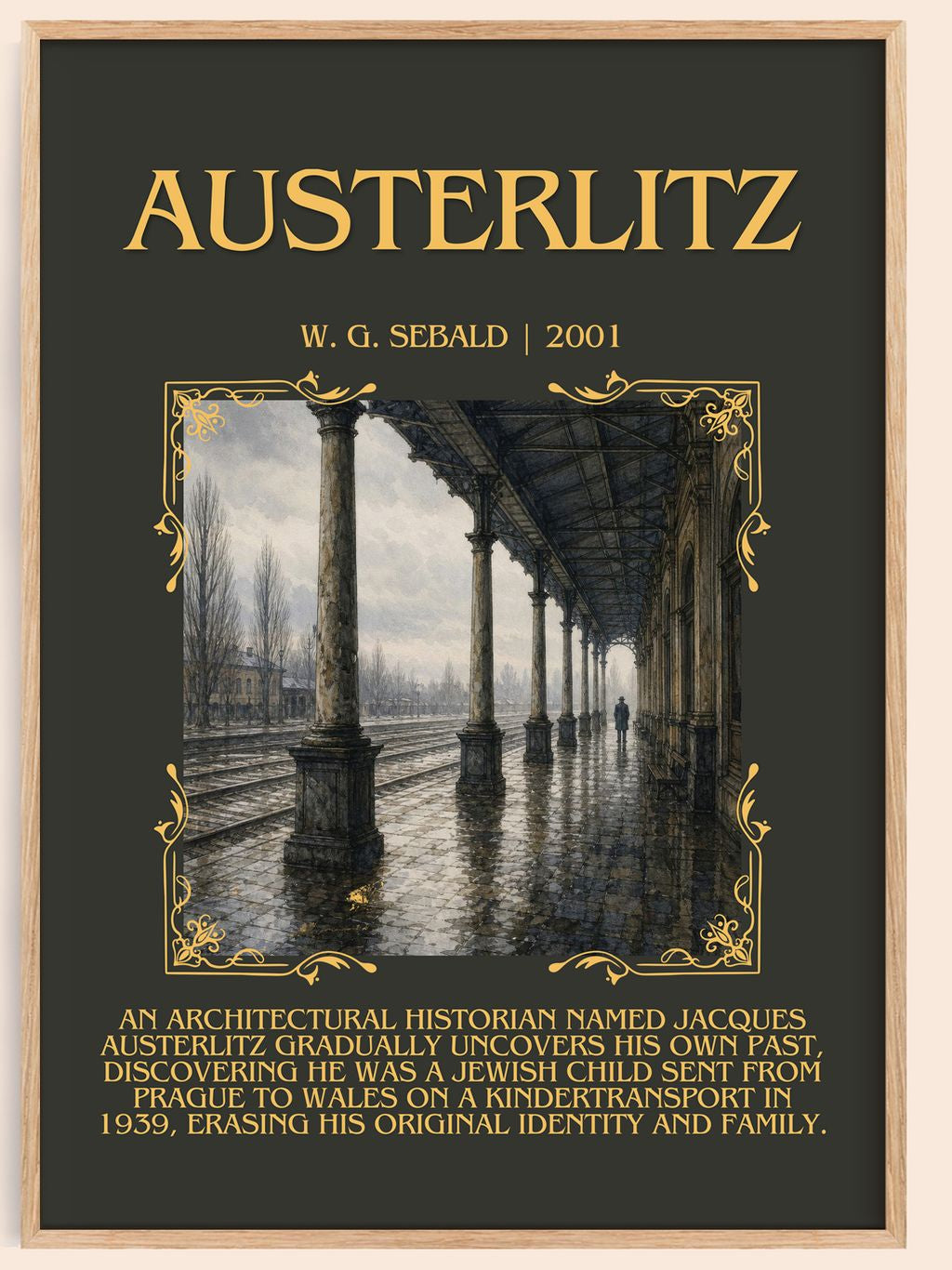 Austerlitz Minimalist Book Poster by W. G. Sebald – book poster