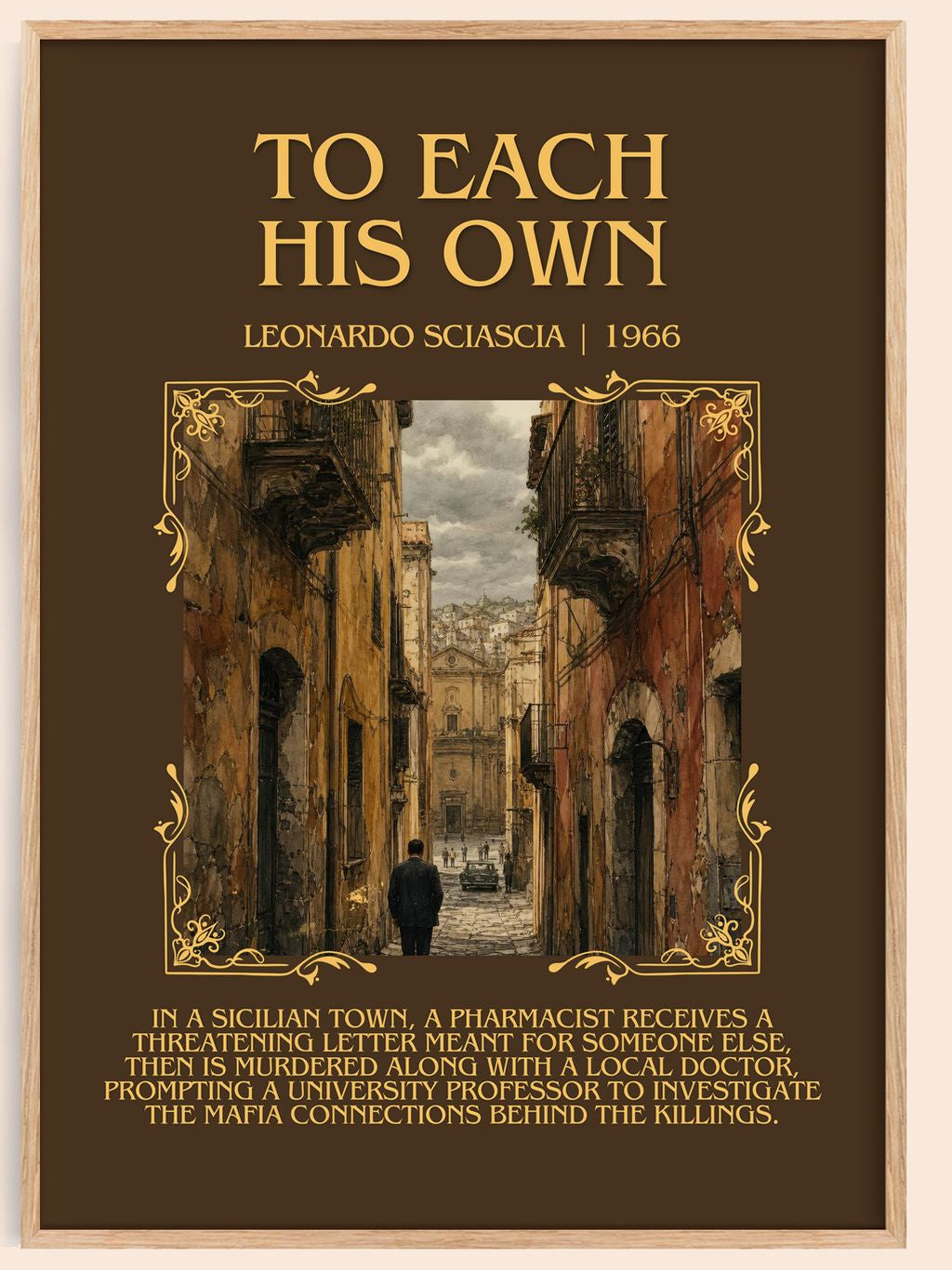 To Each His Own Minimalist Book Poster by Leonardo Sciascia – book poster