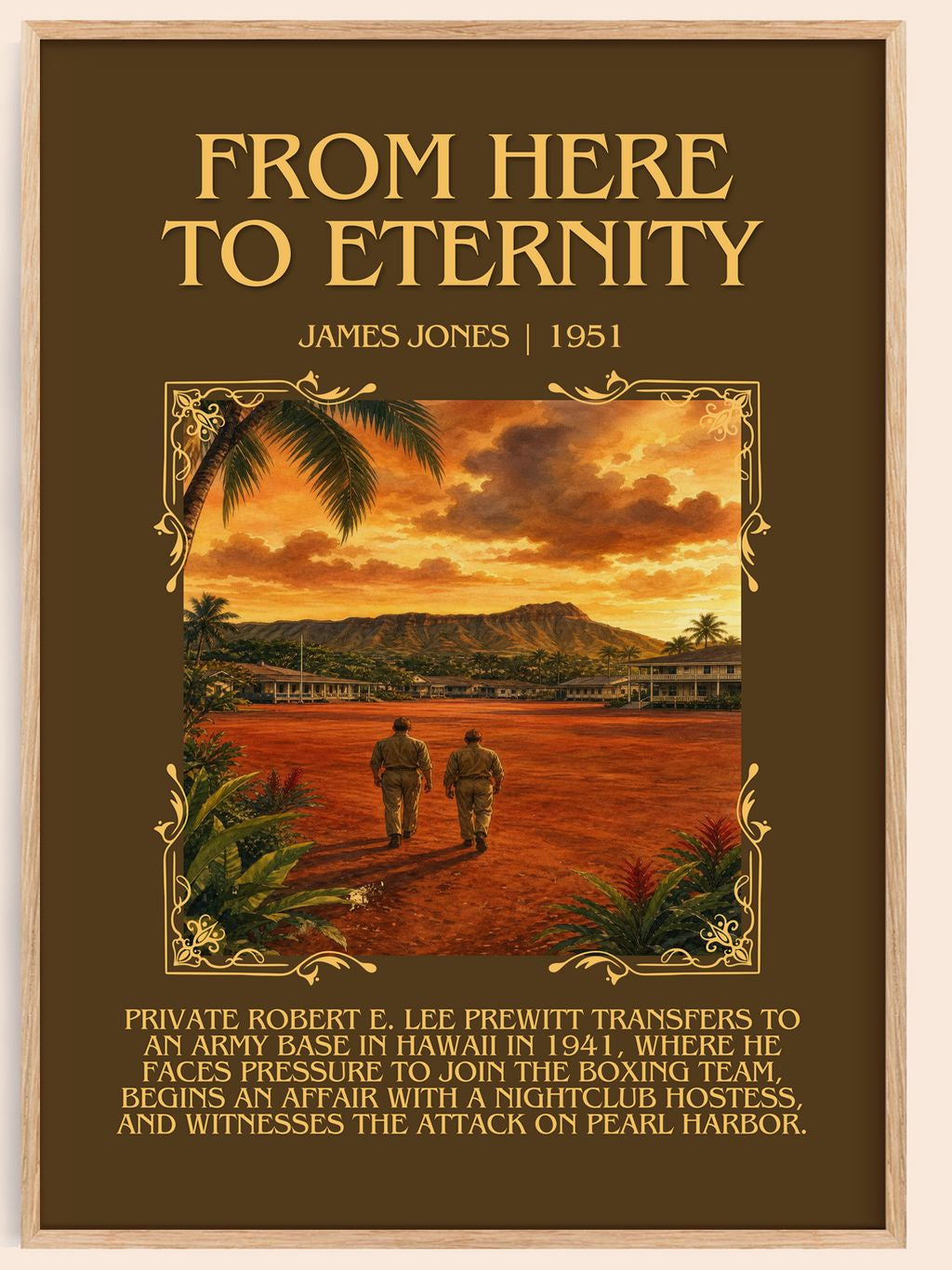 From Here to Eternity Minimalist Book Poster by James Jones – book poster