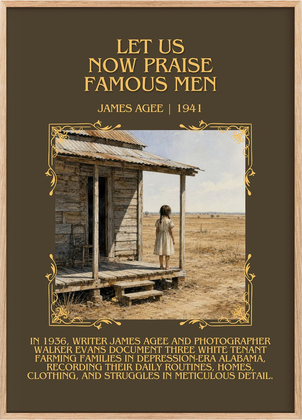 Let Us Now Praise Famous Men Minimalist Book Poster by James Agee