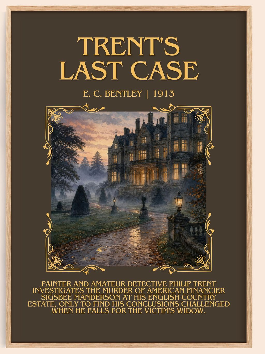 Trent's Last Case Minimalist Book Poster by E. C. Bentley – book poster