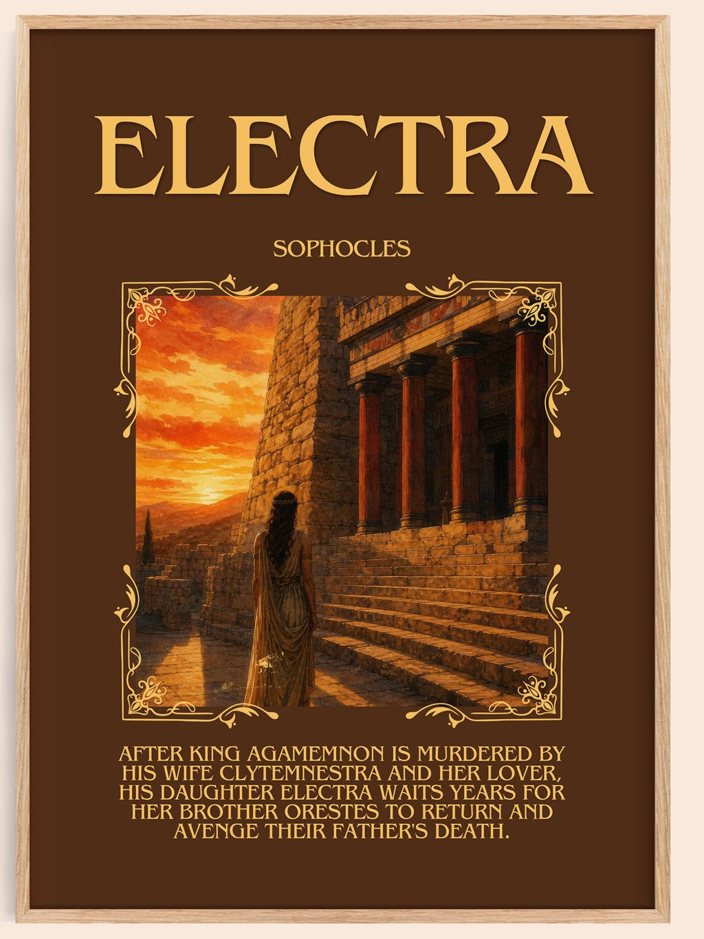 Electra Minimalist Book Poster by Sophocles – book poster