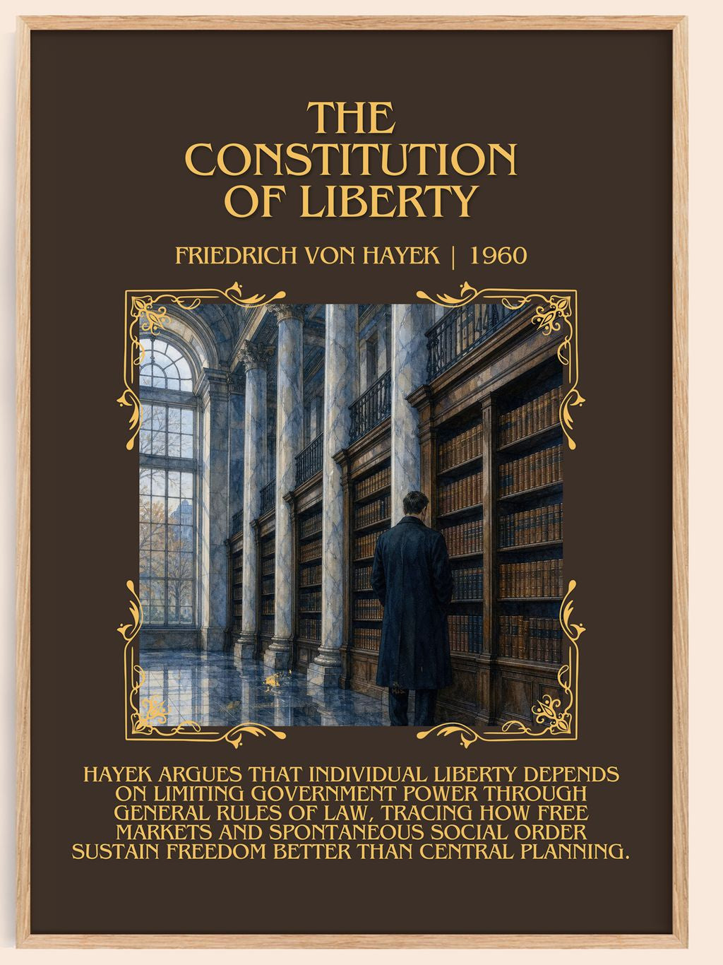 Constitution of Liberty Minimalist Book Poster by Friedrich von Hayek – book poster