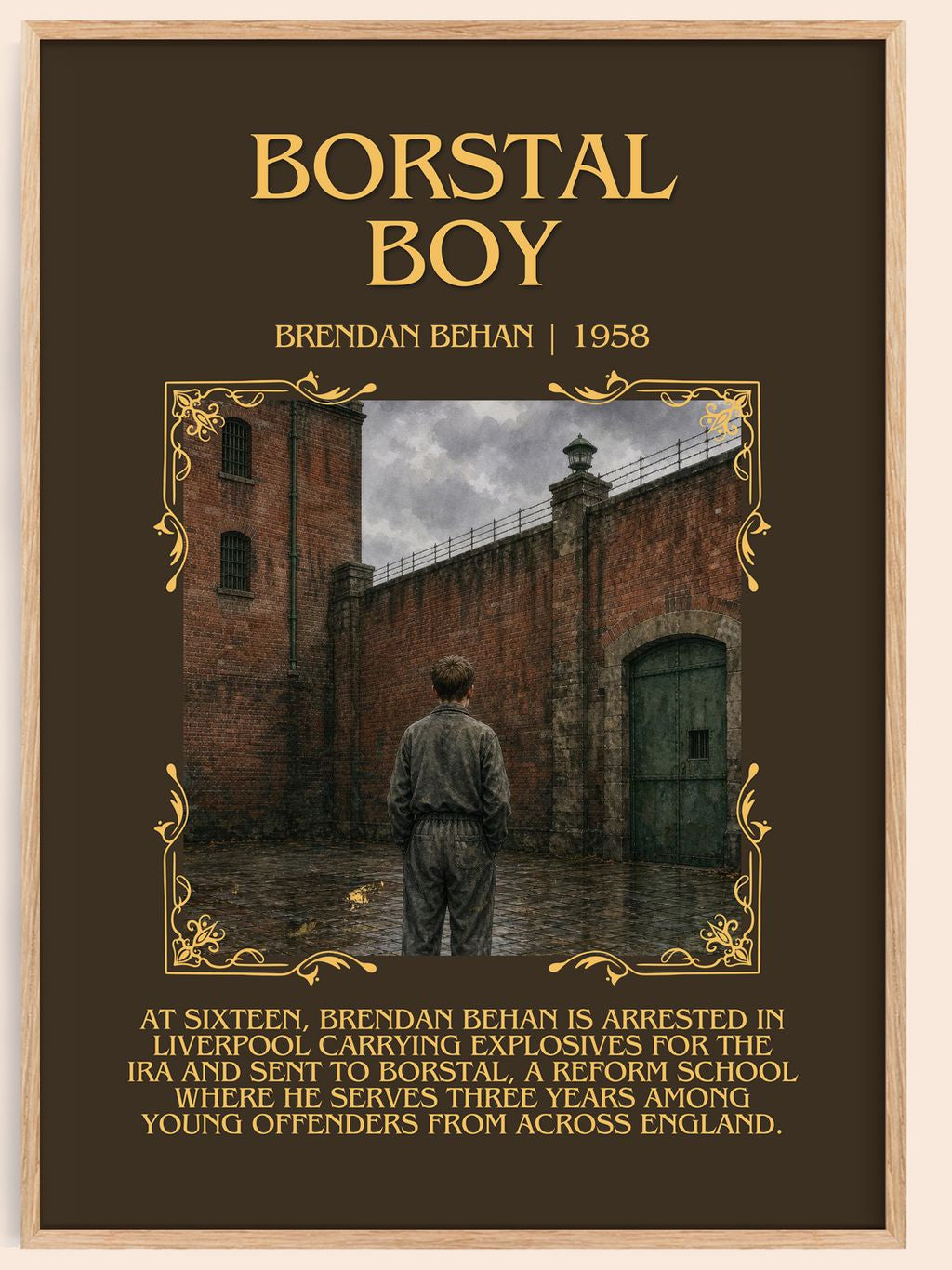 Borstal Boy Minimalist Book Poster by Brendan Behan – book poster