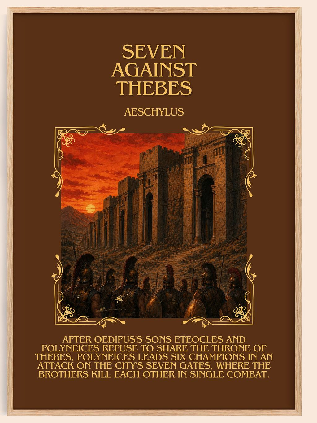 Seven Against Thebes Minimalist Book Poster by Aeschylus – book poster
