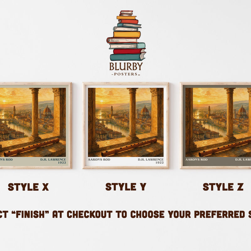 Aaron'S Rod literary print in frame leaning in hallway – classic literature wall art