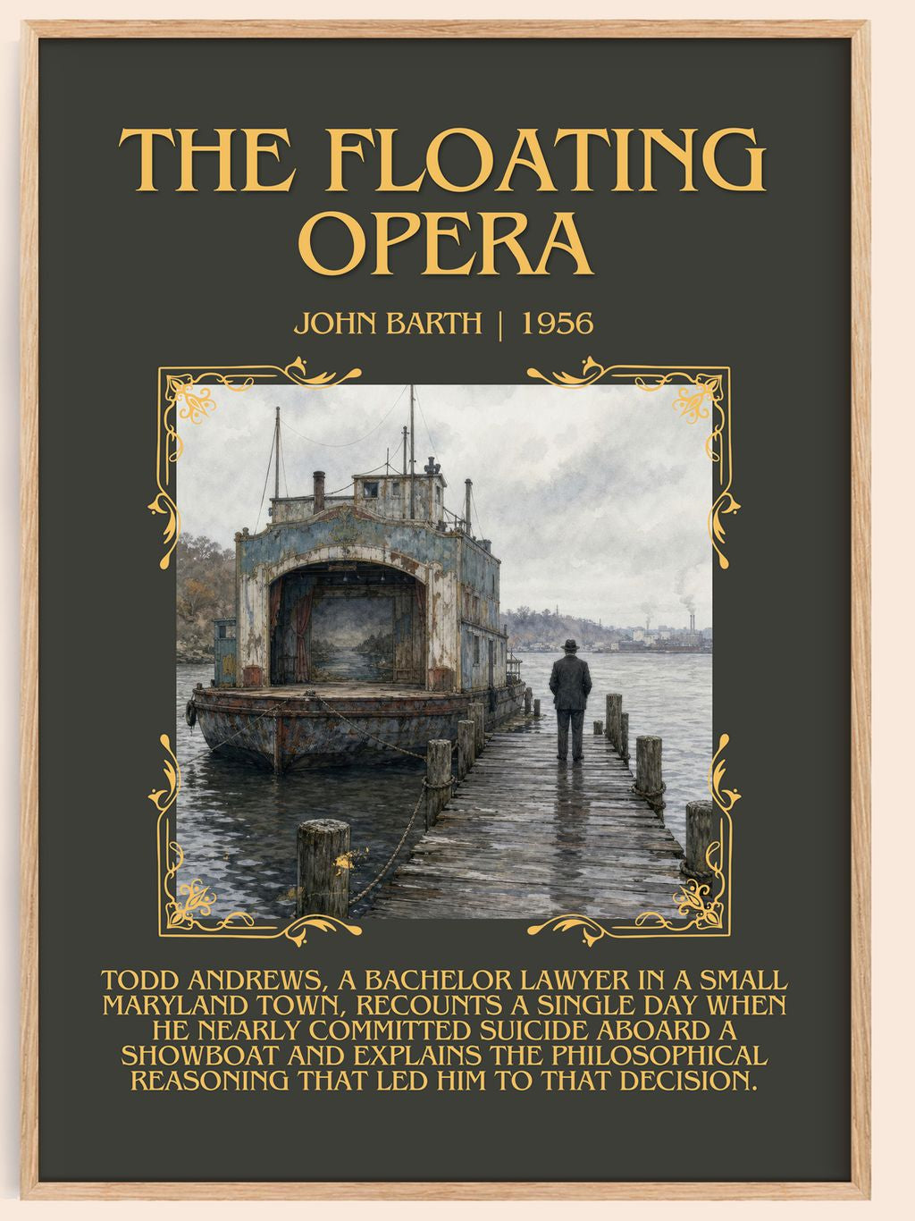 The Floating Opera Minimalist Book Poster by John Barth – book poster